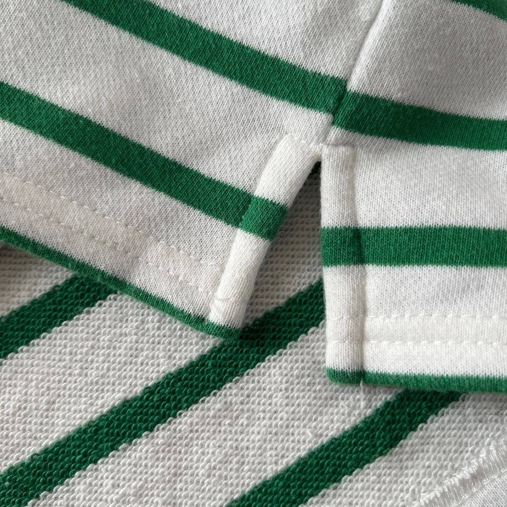 C&C California Green White Striped Long Sleeve Top Size S Casual Basic - Picture 6 of 9